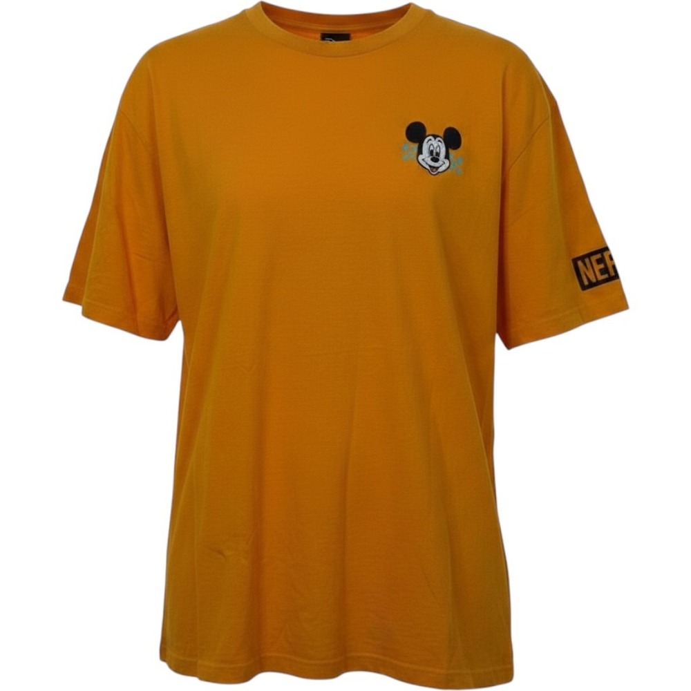 Disney Neff Mens Mickey Mouse Graphic T-Shirt Orange 3XL Retro Palm Tree